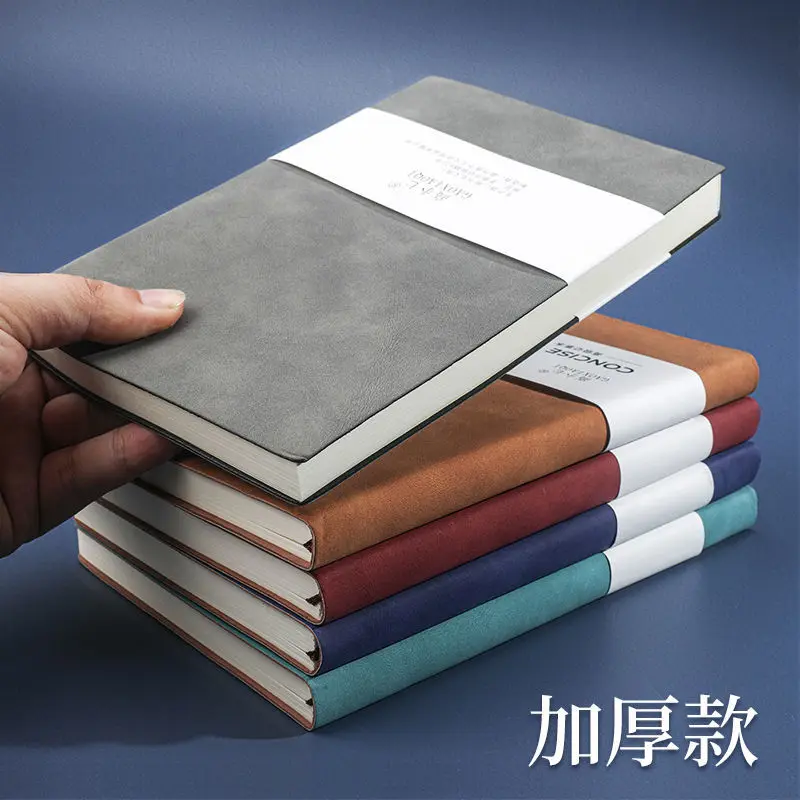 

Notebook A6 Book Thickened Notepad Business Black Leather Work Book Office