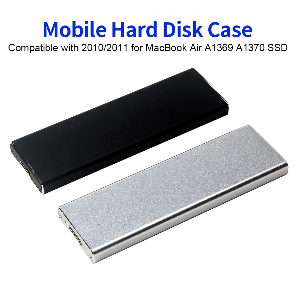 

Hard Disk Case Mobile Hard Disk Case Compatible for MacBook Air 2010/2011 A1369 A1370 SSD with Aluminum Alloy Shell