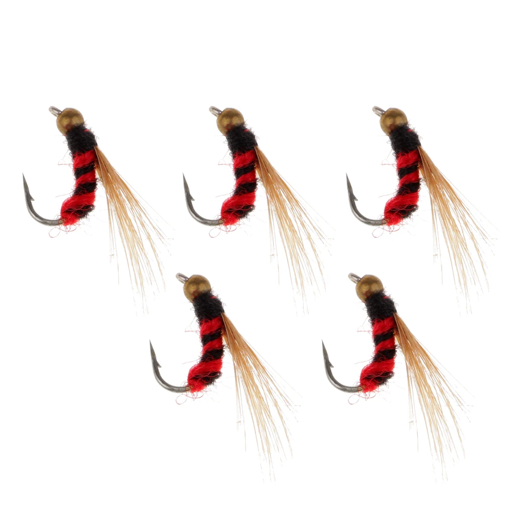 5 штук рыболовные приманки Классические узоры Beadhead Nymph мушки мухи для ловли