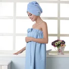 Полотенце из мягкой микрофибры для сухого спа, пляжный банный халат + шапочка для женщин и девочек, SCVD889