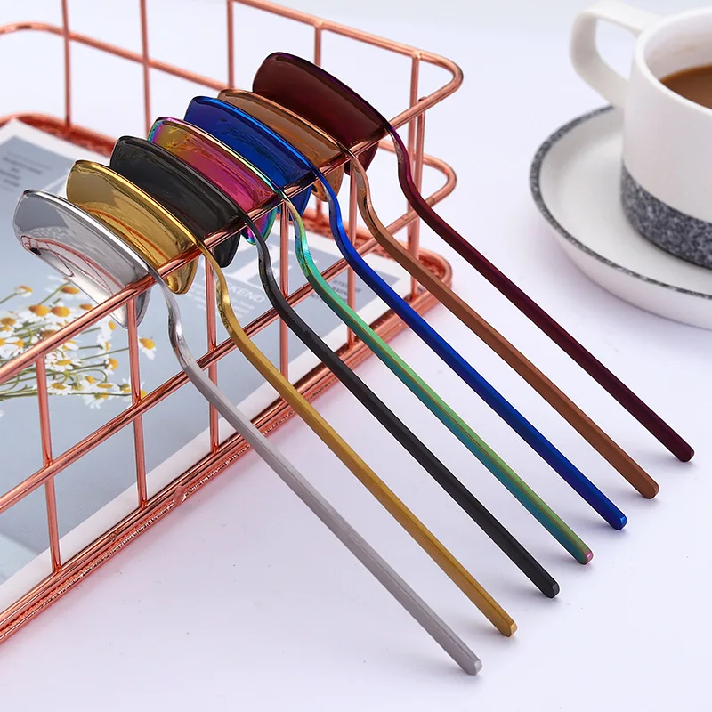 Креативная 304 ложка для кофе из нержавеющей стали мороженого позолоченная