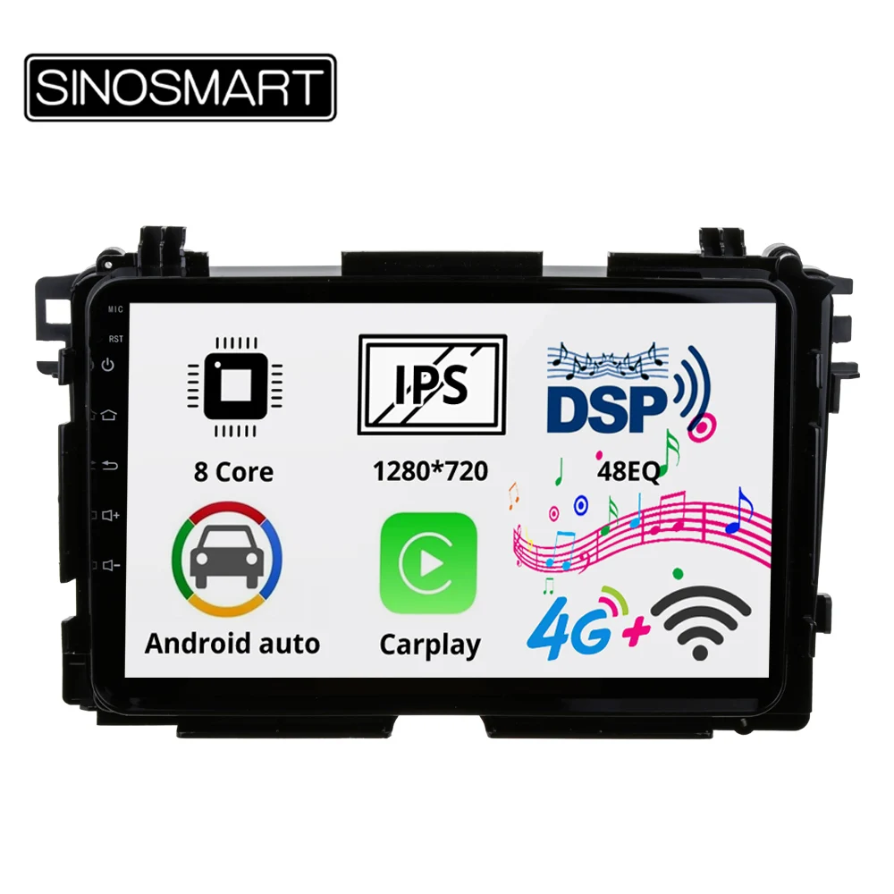 Sinosmart 8 сердечника DSP 48EQ IPS/QLED 2.5D экран автомобильный gps радио навигации плеер для