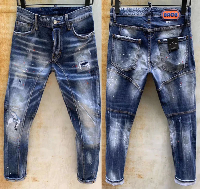 Европейские и американские брендовые джинсы dsq синие джинсовые брюки мужские