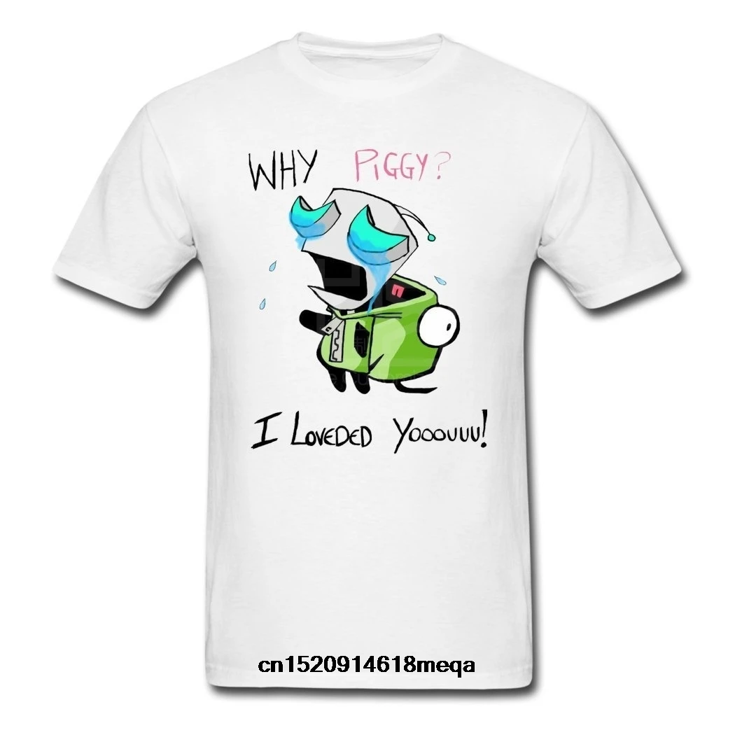 Футболка TpIss Piggy? I Love U стильная футболка для мужчин Invader Zim|Мужские футболки| |