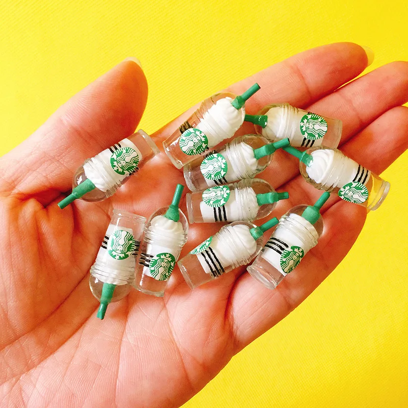 10 white ones 10 шт. Frappuccino/миниатюры искусственные напитки чашки/Искусственные бутылки/Сказочный Садовый Гном/Декор террариума/Декор кукольного дома - Цвет: 10 white ones