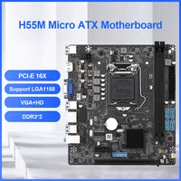 h55m lga 1156 pin processor computer motherboard kit pci e 8x 2 ddr3 memory matx mainboard for desktop