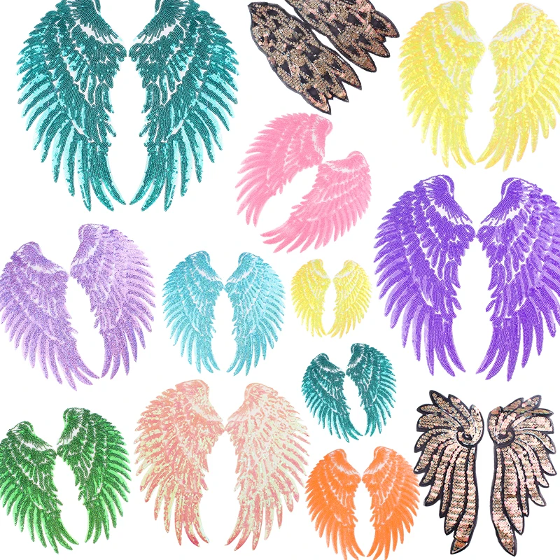 

Sequin Wing Patch Large Sequins Angel Wings Patches On Clothes Sew On Patches For Clothing Feather Patch For T-shirt Dress