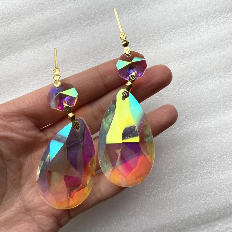 20 шт./лот Lustre de cristal 50 мм кристалл каплевидной формы AB украшения кристаллы для