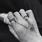 Женское открытое регулируемое кольцо, кольцо свободного размера из сплава в стиле панк, винтажное, в стиле хип-хоп, многослойные кольца для женщин и девушек, подарок Вечерние