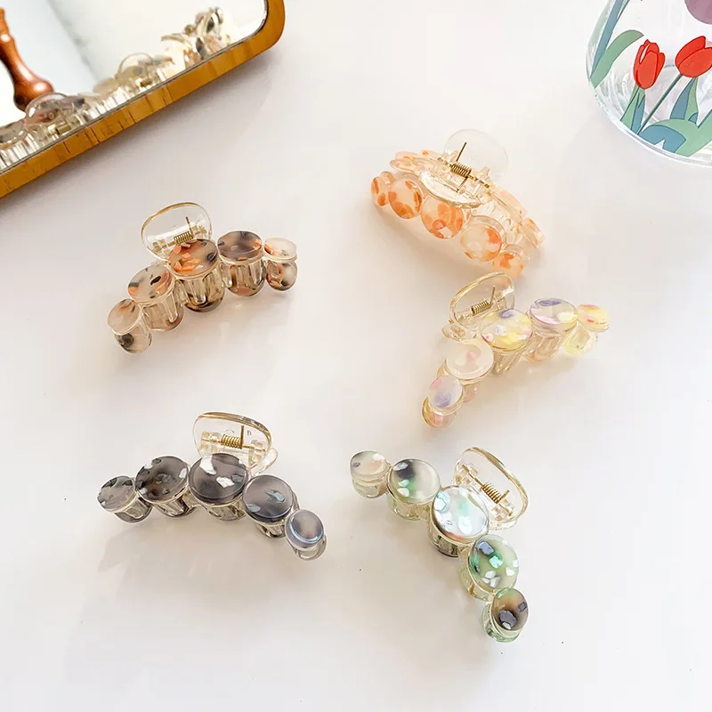 

Women Crystal Hair Claws Hairpins Crab Plastic Clamp Resin Barette Hair Clip Top Gripper Crystal Rhinestone Pearl Hairpins Clips