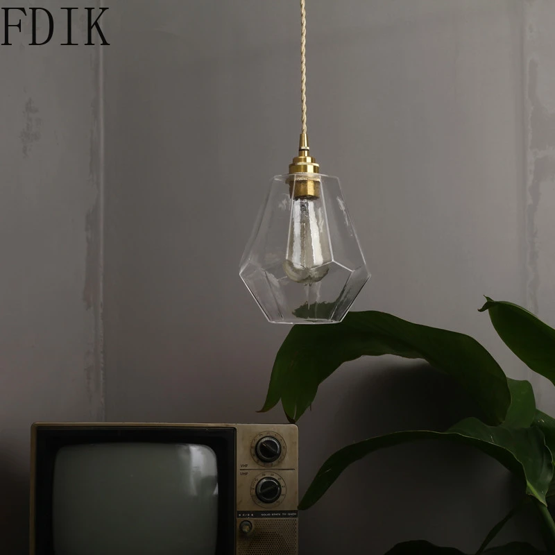 Современная стеклянная Подвесная лампа светодиодный светильник для спальни