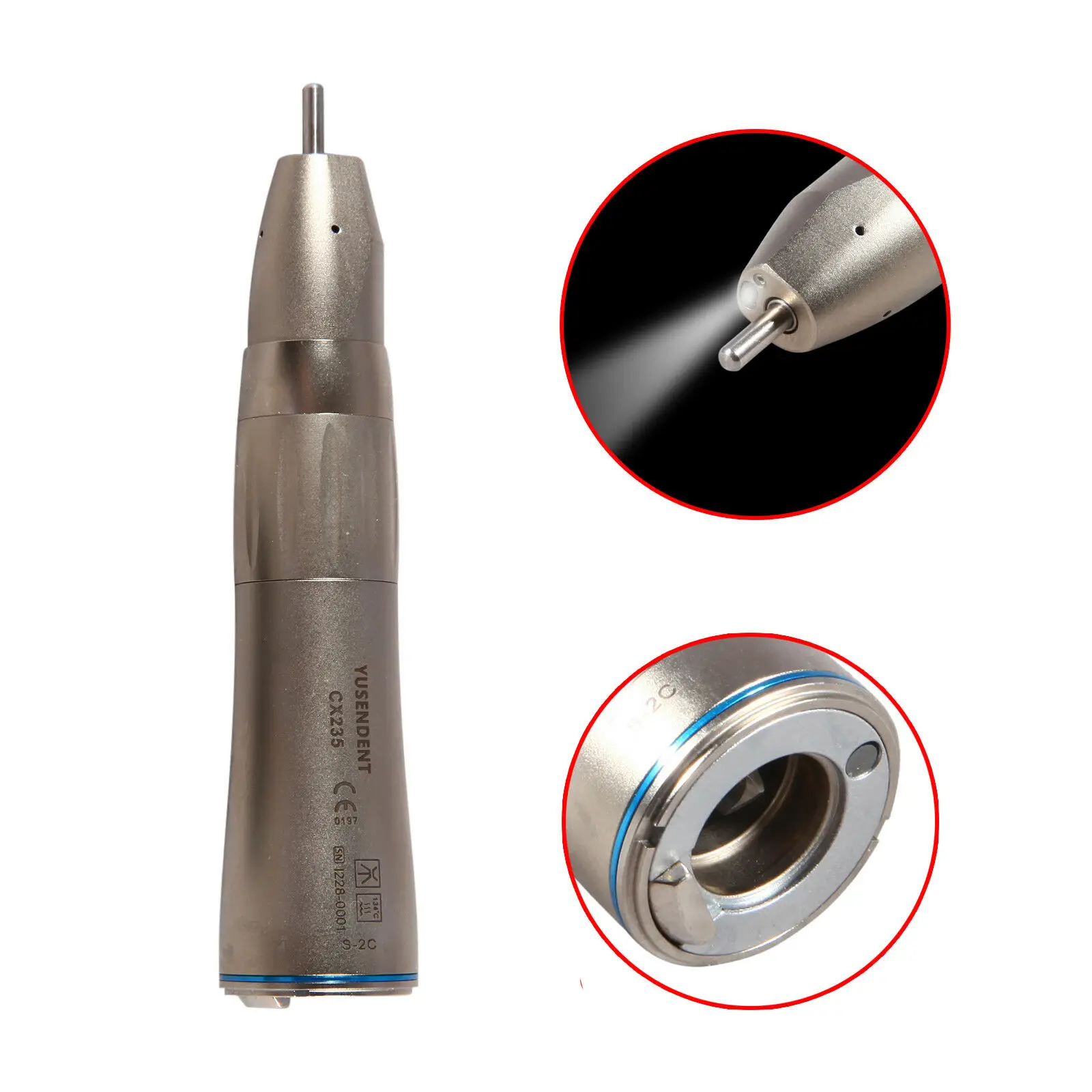 

Dental LED Fiber Optic Straight Nose Cone Handpiece Inner water spray Fit KAVO
