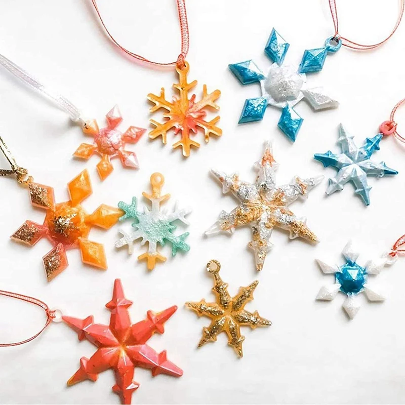 

Snowflake Silicone Mold - Christmas Resin Molds - 5 Pcs Snowflake Molds Christmas Molds for Soap, Candle, Resin Casting