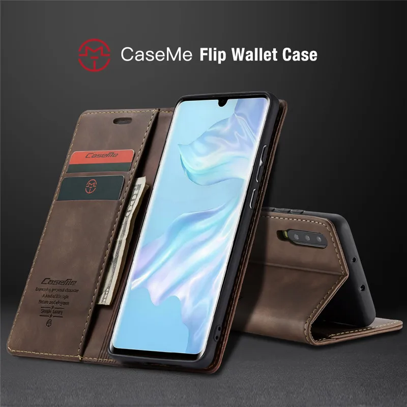 Coffee Кожаный чехол-книжка в стиле ретро для huawei P Smart, чехол-кошелек для huawei mate 30 P30 Lite P20 Pro Honor 10 Lite/9 Lite, чехол - Цвет: Coffee