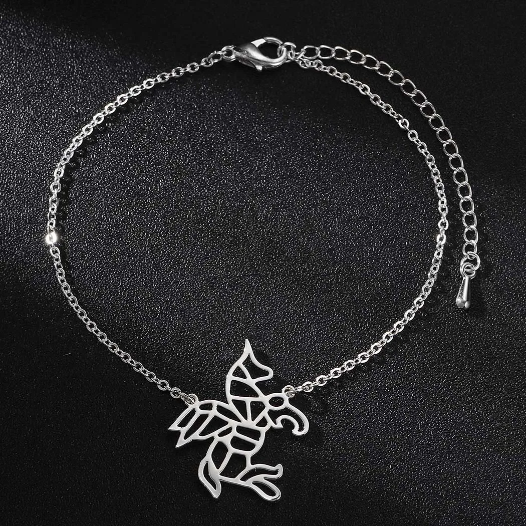 QIMING оригами Единорог женские браслеты летающая лошадь милые животные модные на