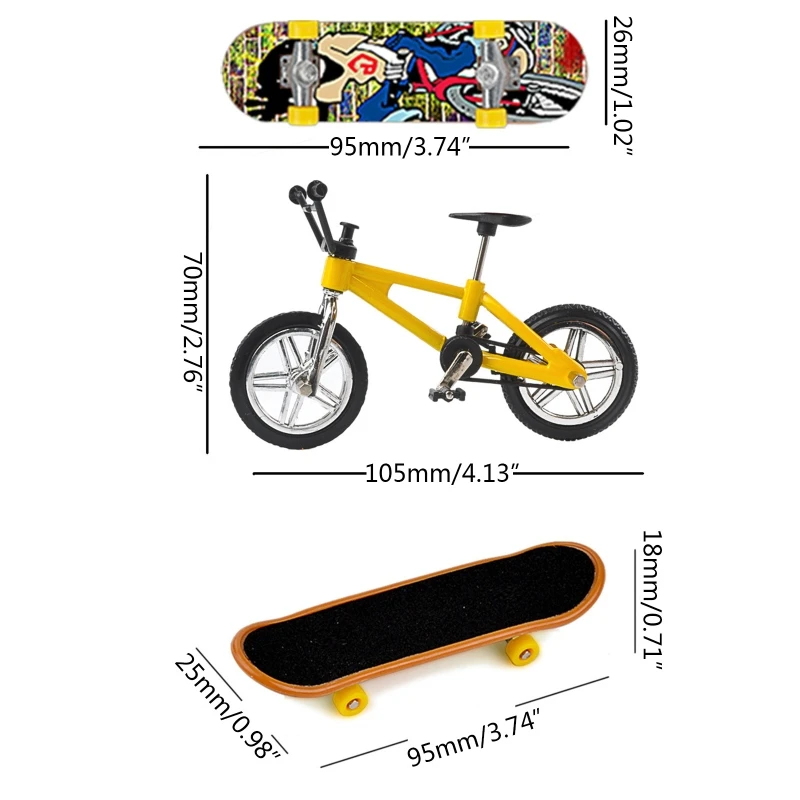 

Mini Finger Toys Set Finger Skateboards Finger Bikes Scooter Tiny Swing Board Fingertip Movement Party Favors