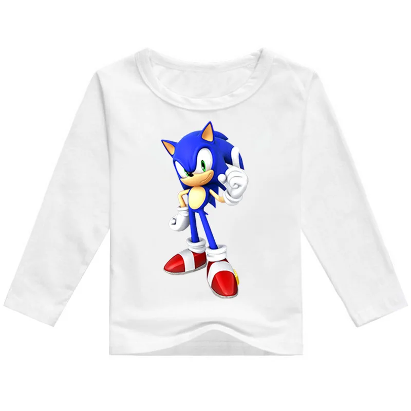 

Spring Autumn for 2-16Y Fashion Anime Sonic The Hedgehog T Shirt Kids Cartoon Baby Boys Long Sleeve Tops Teenagers Girls Outfits