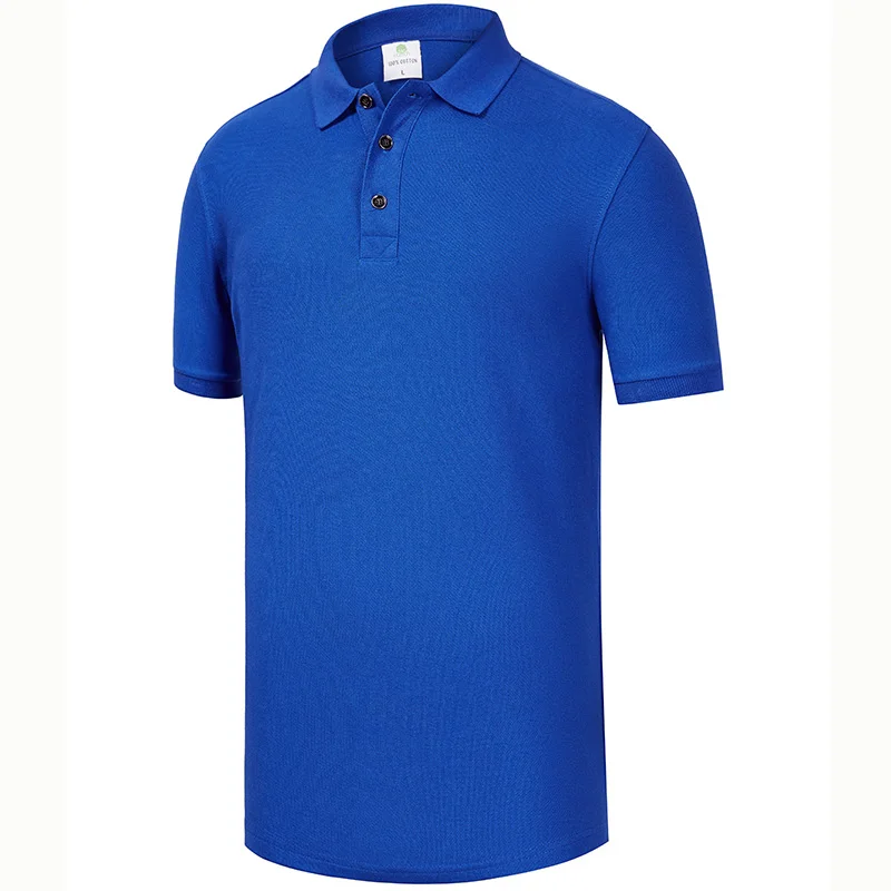 royal blue Изготовленная на заказ рубашка поло из хлопка с печатью логотипа или вышивкой, сшитая из чистого хлопка, Создайте свою собственную футболку поло унисекс - Цвет: royal blue