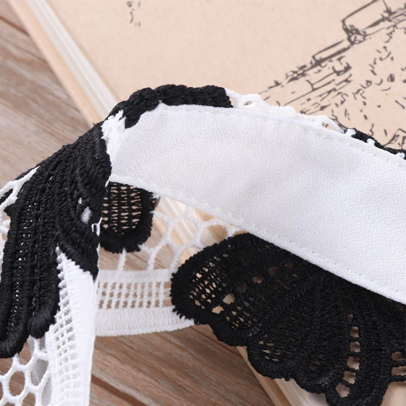 Женская рубашка с жемчужинами и воротником Женский ажурный лоскутный галстук