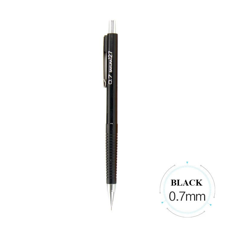 0.7mm Black SAKURA XS-125 механический автоматический карандаш Карандаш для занятий 0,3/0,5/0,7/0,9 мм для рисования и письма офисные школьные принадлежности - Цвет: 0.7mm Black