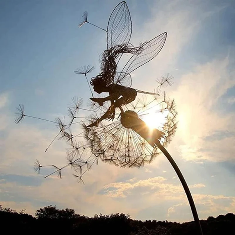 Фото Фея цветов садовый Одуванчик феи фигурка декора Pixies скульптуры сказочный сад