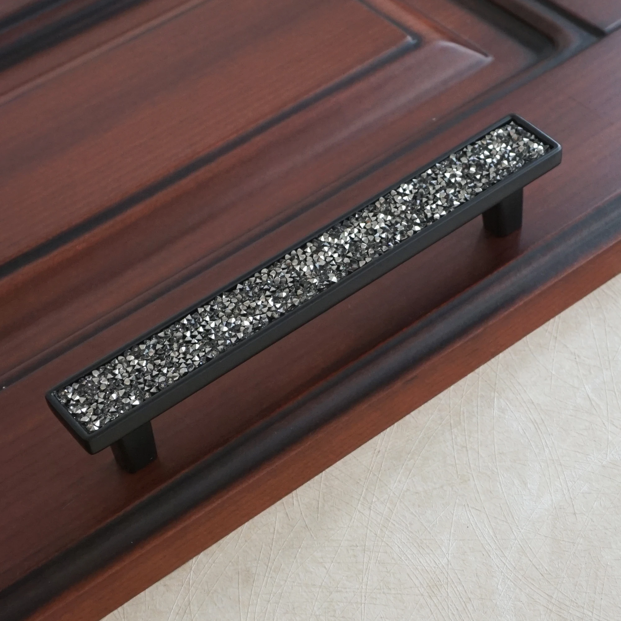 3 75 &quot5&quot 6 &quotЧерная блестящая дверная ручка выдвижная для комода ящика