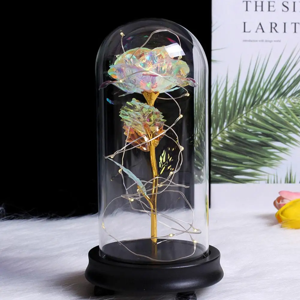 Светодиодный светильник в виде бутылки с розой ночник цветком стеклянном