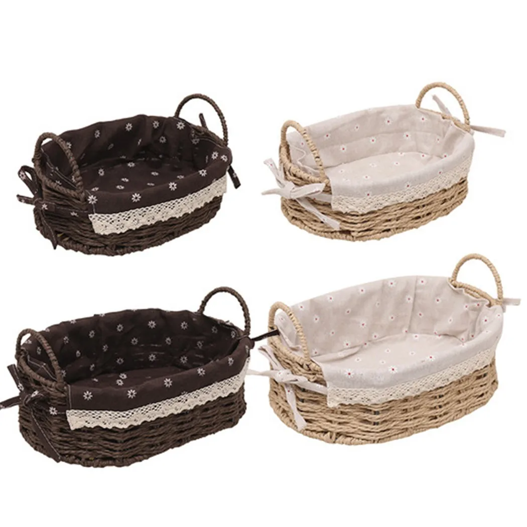 

Storage Basket Desktop Snack Storage Basket Storage Basket Straw Basket Sundries Snack Storage Woven Basket Storage Box