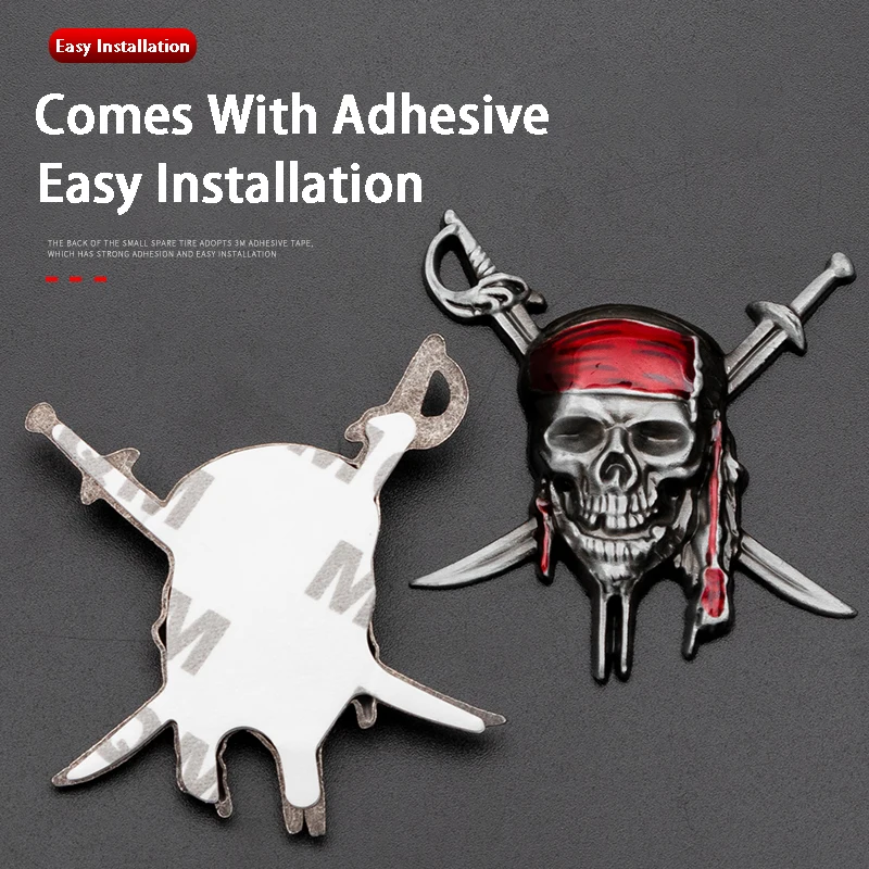 Металлическая 3d-наклейка с изображением пиратов и черепа для Bmw Mercedes Benz Skoda Suzuki Mazda