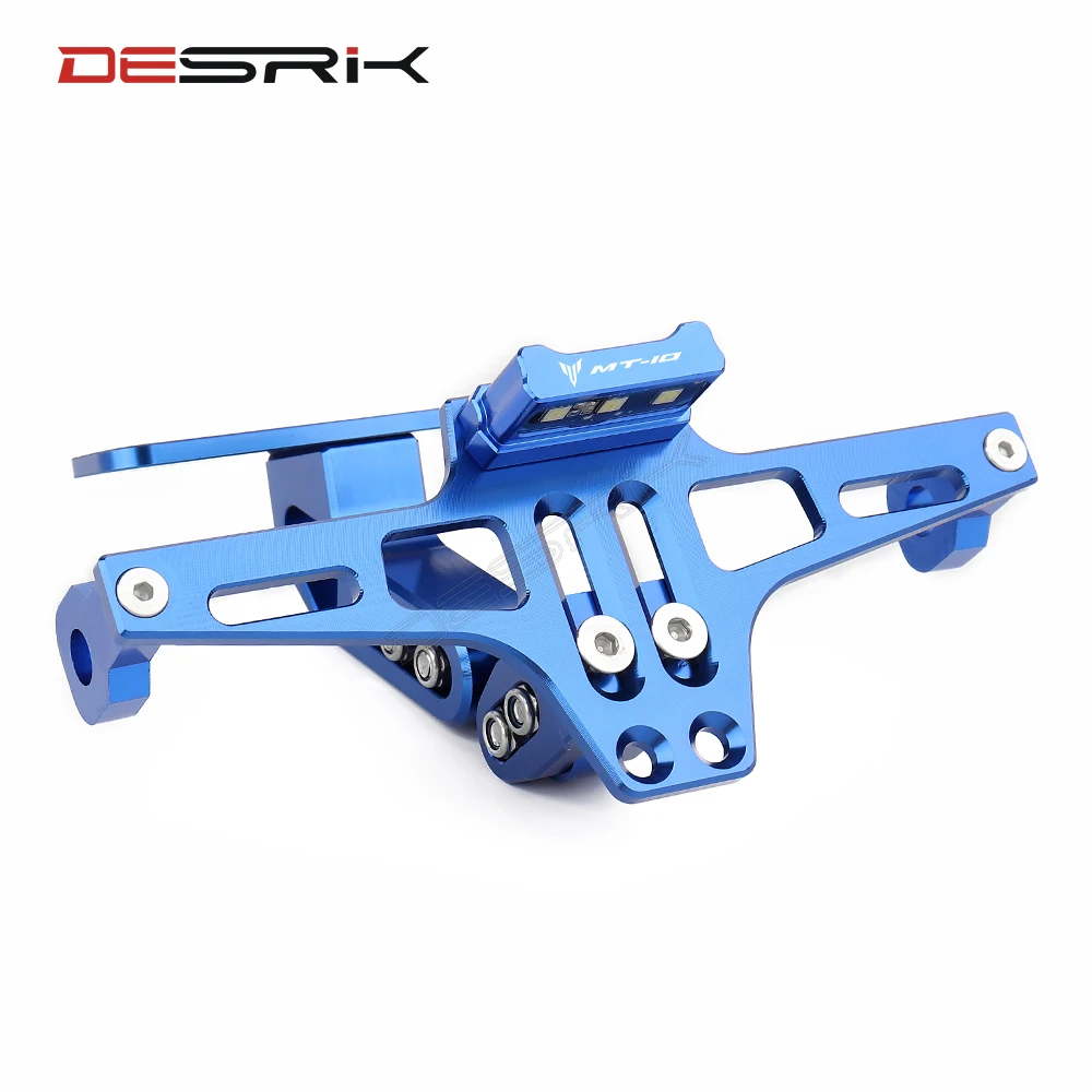 

Для YAMAHA MT10 MT-10 MT 10 FZ-10 мотоцикла с ЧПУ, регулируемый угол, держатель рамки номерного знака, кронштейн MT-10 с логотипом