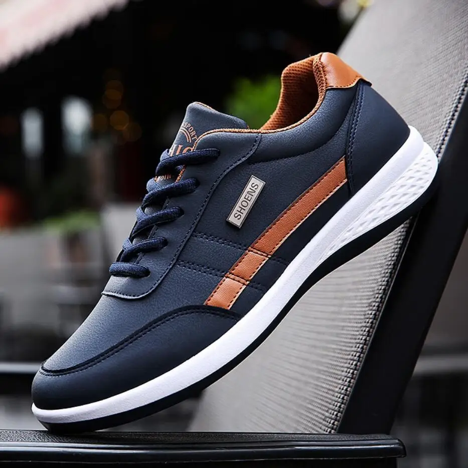 Мужские белые кроссовки tenis masculino мужская обувь дышащая на шнуровке кожаная