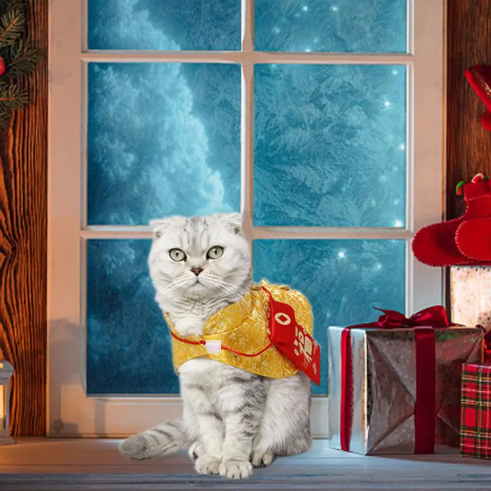 Новогодний плащ для питомца кота праздничный костюм платье династии Тан с