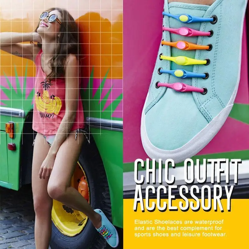 14 шт./упак. ленивые силиконовые шнурки круглые эластичные для обуви специальные