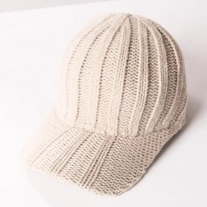 beige3 Новые теплые, вязаные дизайн Зимняя бейсболка сплошной Цвет Для мужчин женское утепленное плотное Шапки H35 - Цвет: beige3