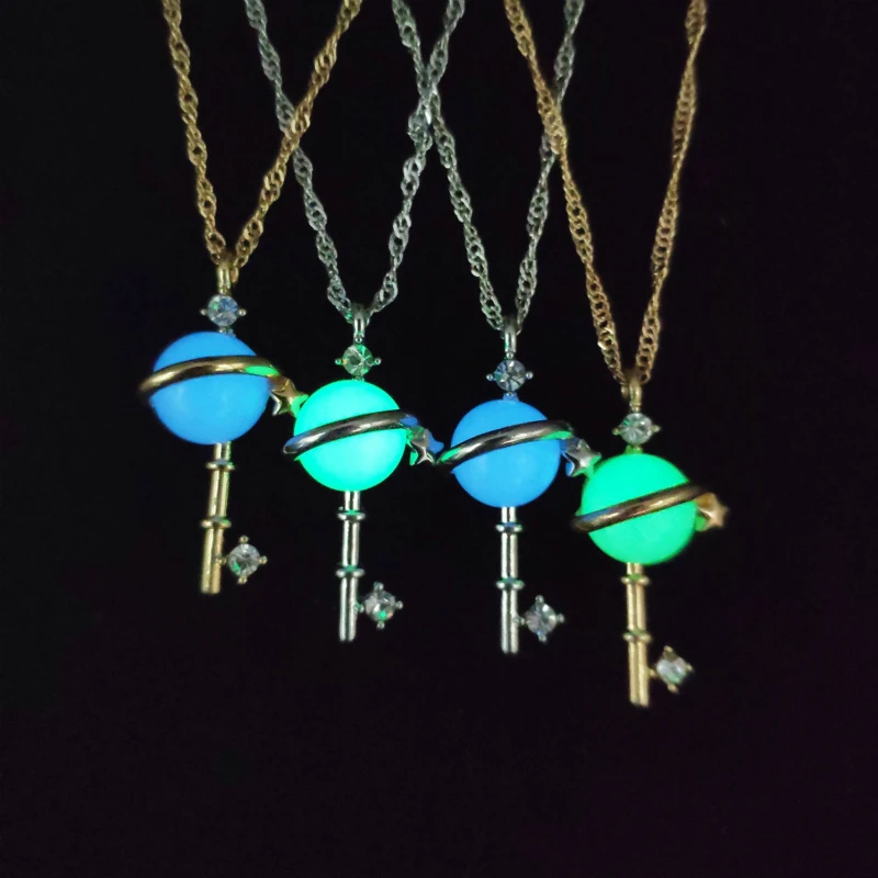 Модное светящееся ожерелье с подвеской в форме ключа 6 стилей женское