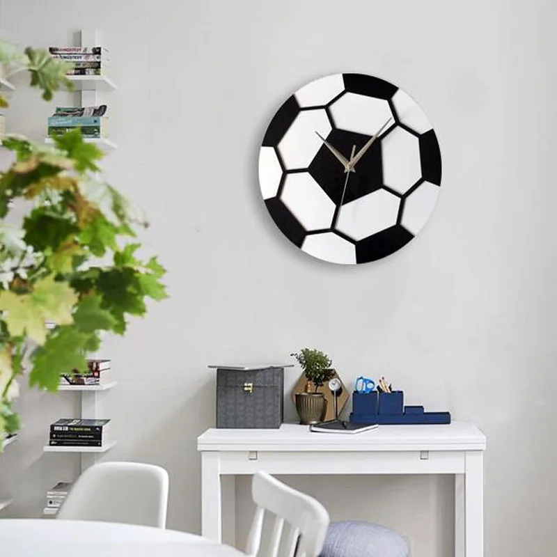Настенные часы сделай сам с изображением футбольного мяча домашние декоративные