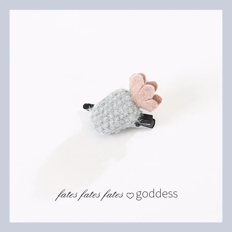 

Korea Lovely Kids Girls Candy Color Plush Fur Hairpin BB Clips Autumn Winter Geometric Fruit Hair Clips Hair Accessories