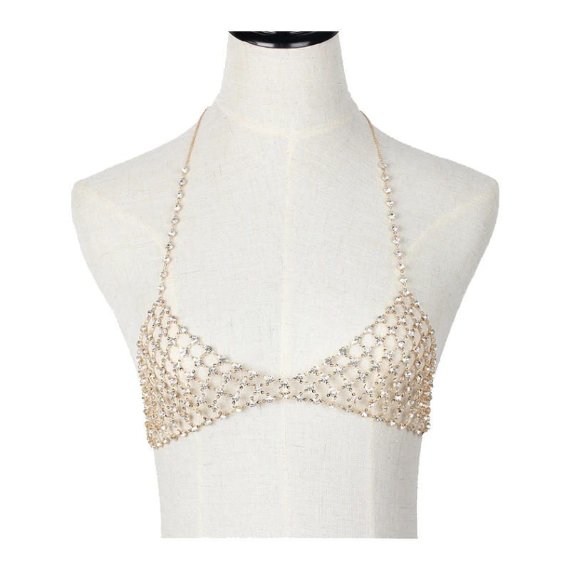 

Multi-Layer Rhinestone Body Chain Necklace Ladies Sexy Beach Bikini Bra Chain
