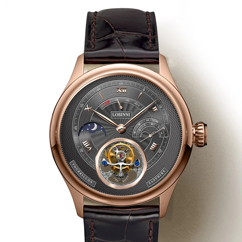 Часы из турбийона для мужчин мужские автоматические наручные часы LOBINNI человек