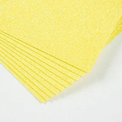 10 шт. A4 цветная EVA губчатая бумага для пыли DIY ручной работы Скрапбукинг Ремесло флэш-пенная бумага блестящая ручная художественная материалы Поставки - Цвет: yellow not glue