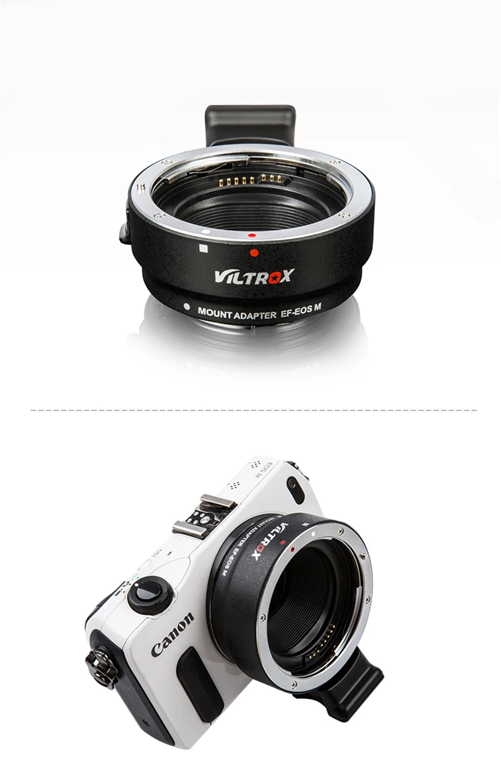 Электронный адаптер для объектива Viltrox EF-EOSM с автофокусом для объектива Canon EOS EF EF-S для камеры EOS M EF-M M2 M3 M5 M6 M10 M50 M100