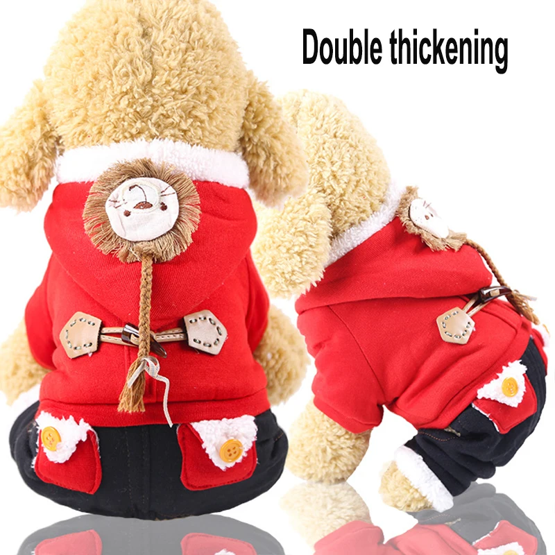 Новая модная зимняя куртка для собак утепленная теплая одежда Комбинезоны