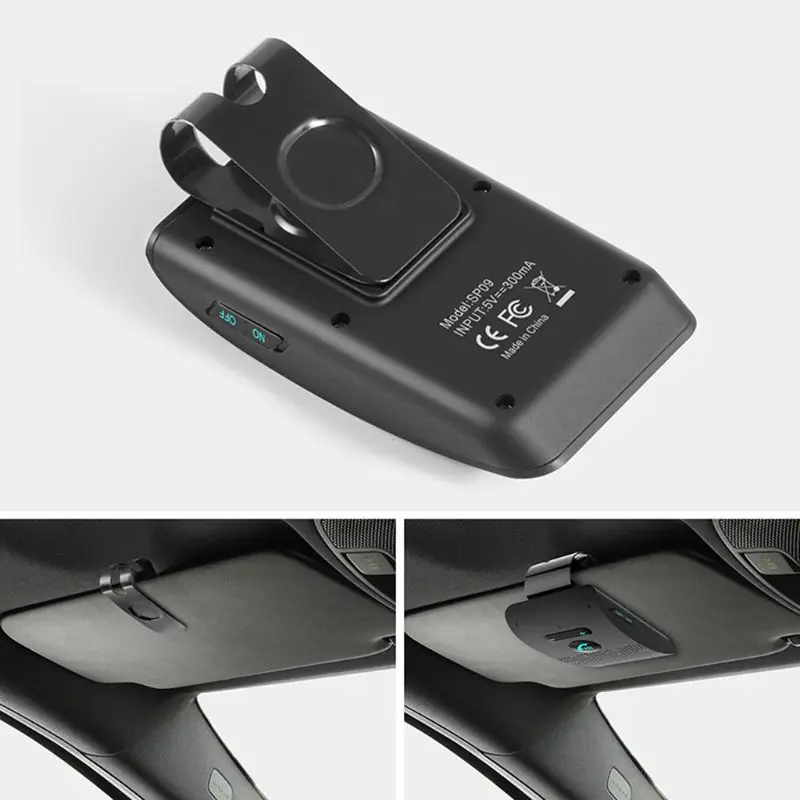 

Wireless Car Bluetooth V5.0 Bluetooth Handsfree Car Kit Wireless Bluetooth Speaker Phone Sun Visor Clip Speakerphone