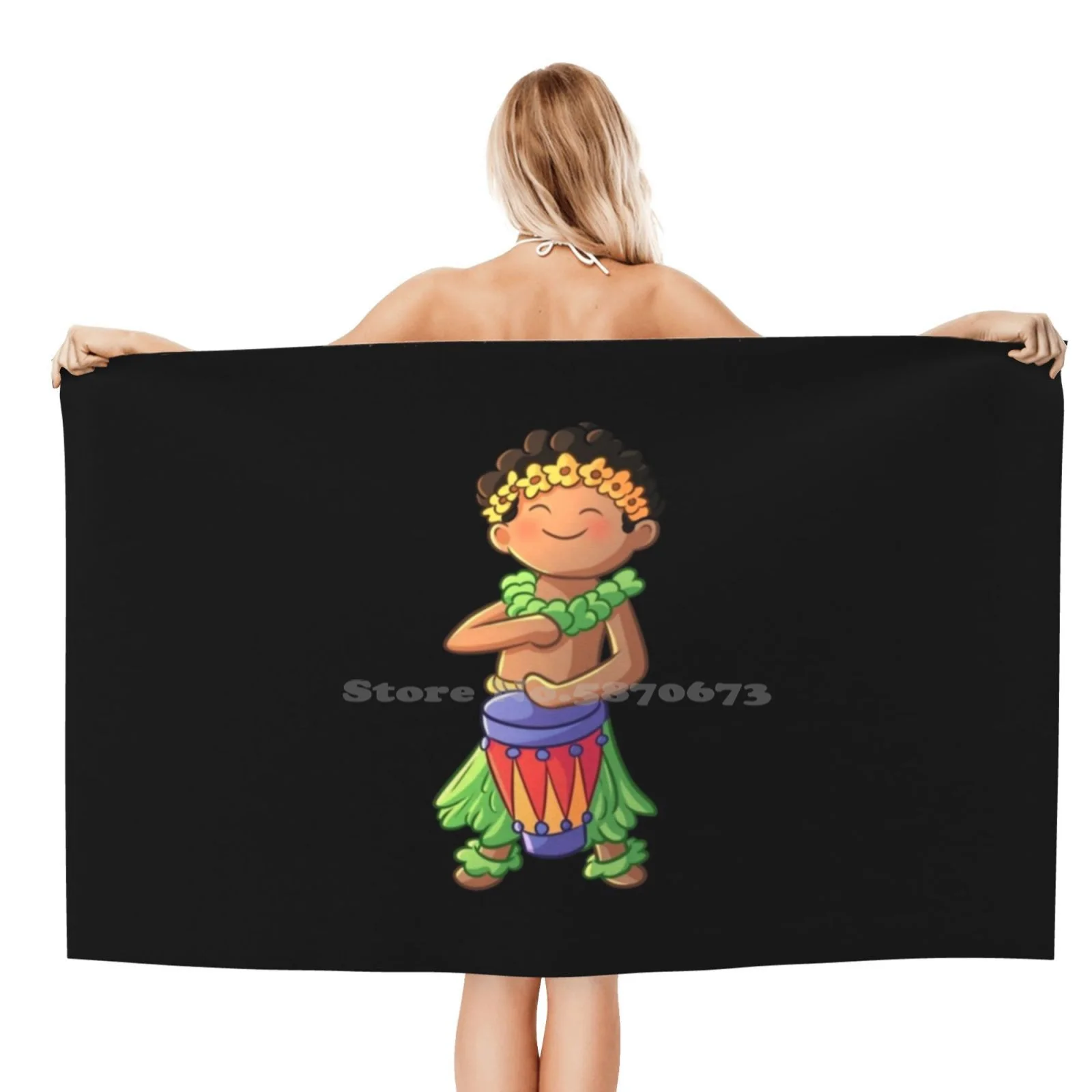 Банное полотенце Hula Boy с 3D принтом сильный поглощающий воду танцевальный