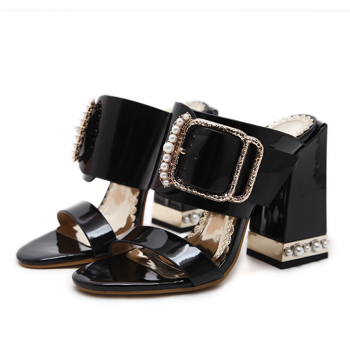 

Thick Heeled Sandals High Heeled Fish Mouth Women's Slippers Sexy Women Shoes 34-40