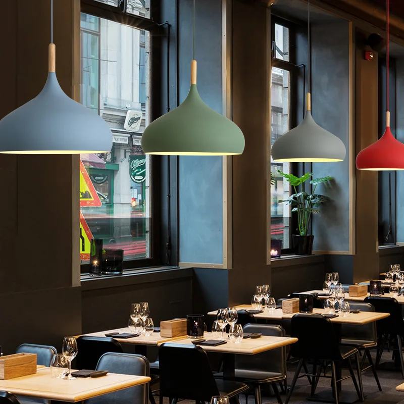 Мгновенной проявки Macaroon Ретро алюминиевая Подвесная лампа для офиса подвесной