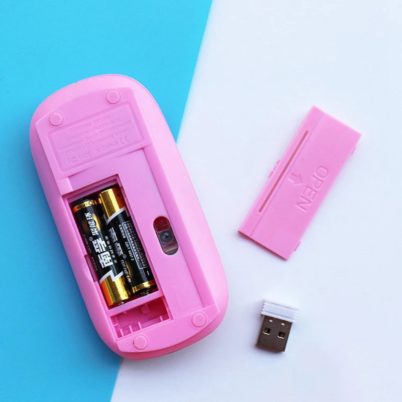 

Wireless Mouse LED Lights Mouse Mini Wireless Mute USB Optical Ergonomic Battery Gaming Mouse Notebook Computer Mouse