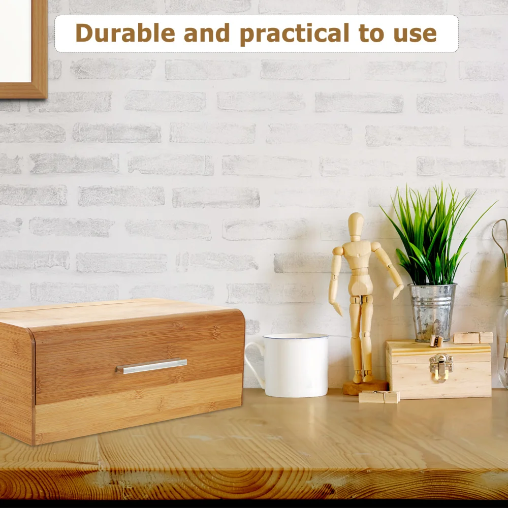 

1pc Bread Box Bamboo Storage Bin Novel Food Container (Assorted Color)