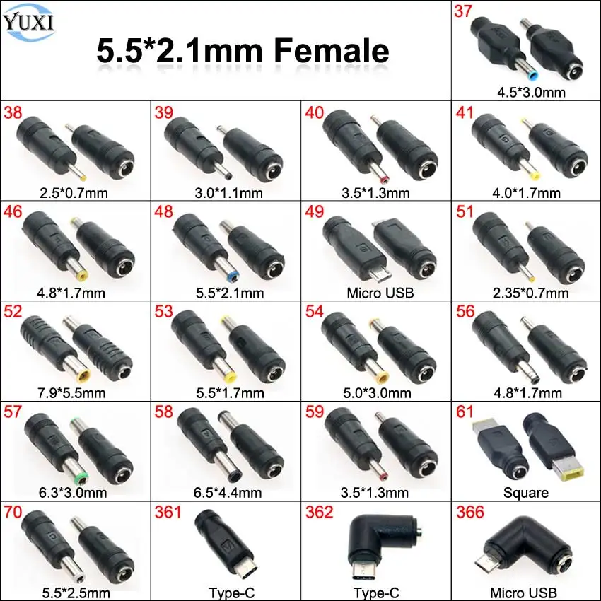 1 шт. DC 5 5*2 мм гнездо для штекера 7 9*5 2 5*0 4 8*1 5*3 0 Micro USB Type-C разъем питания ноутбука