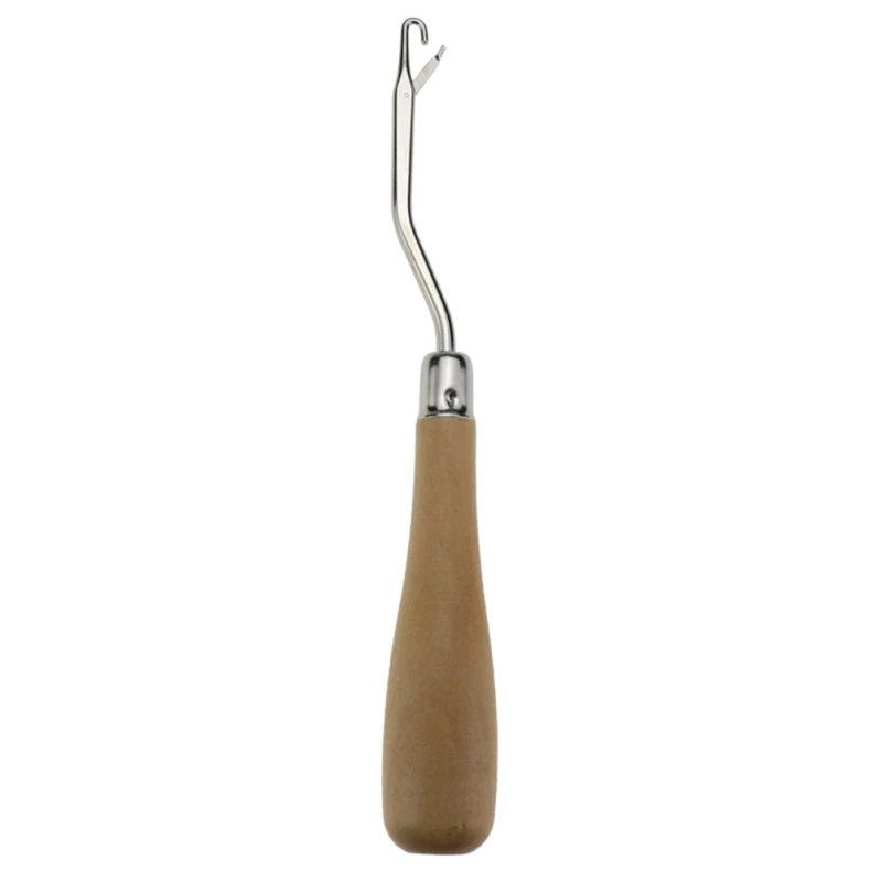 A Wool Crochet Tool with Wooden Handle Manual Hair Crochet Sewing Tool DIY Weaving Accessories for Repair Sweater Socks - Цвет: A